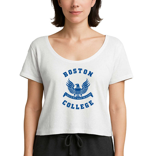Boston College Logo Beyaz Kadın Tişört