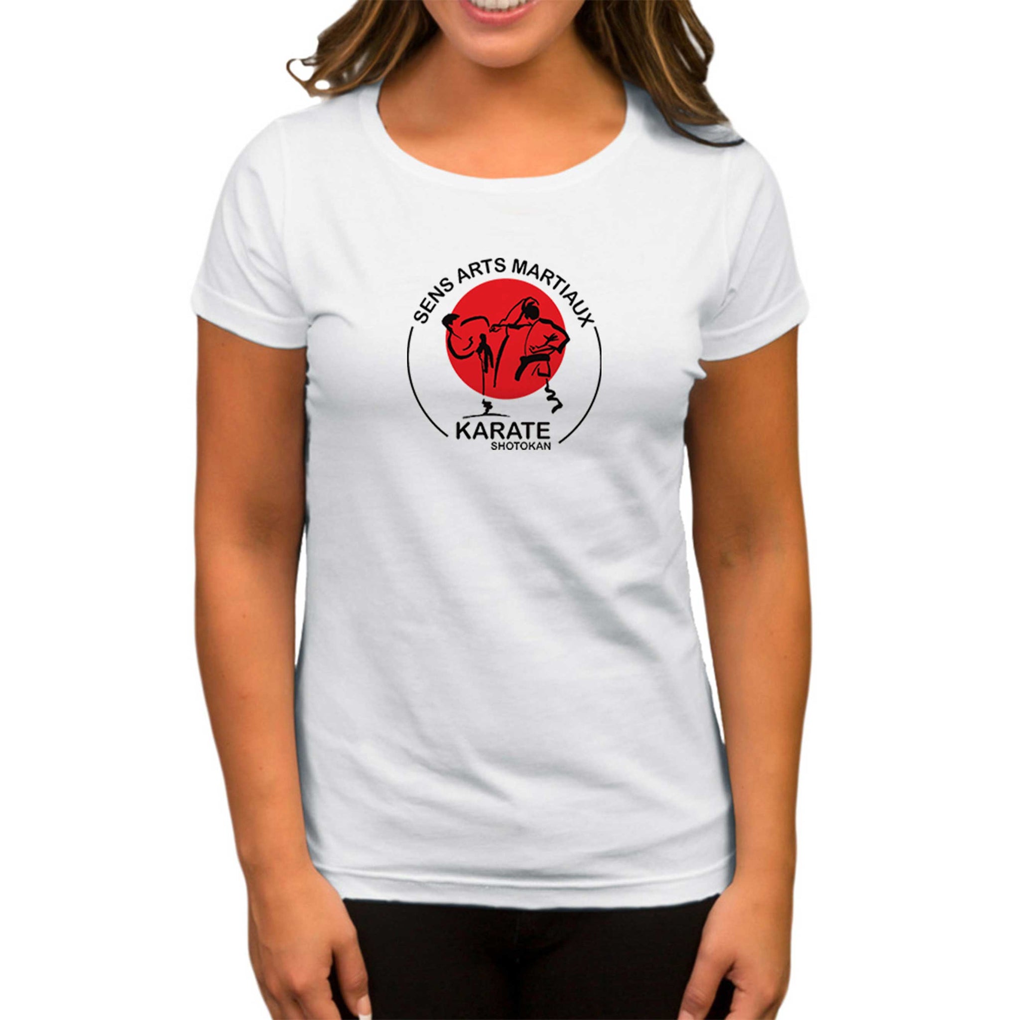 Karete Shotokan Red Circle Beyaz Kadın Tişört