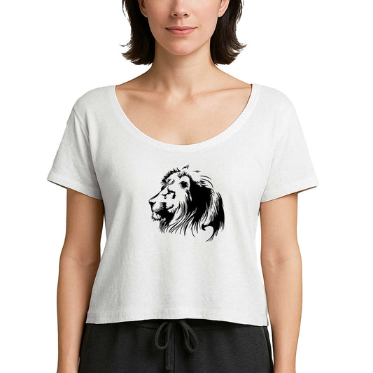 Black Lion Silhouette Beyaz Kadın Tişört