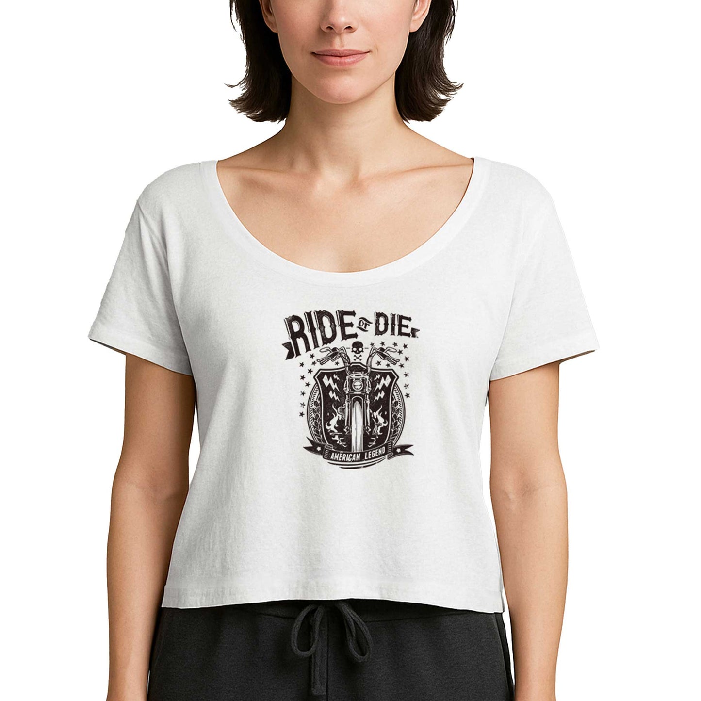 Ride Die Silhouette Beyaz Kadın Tişört