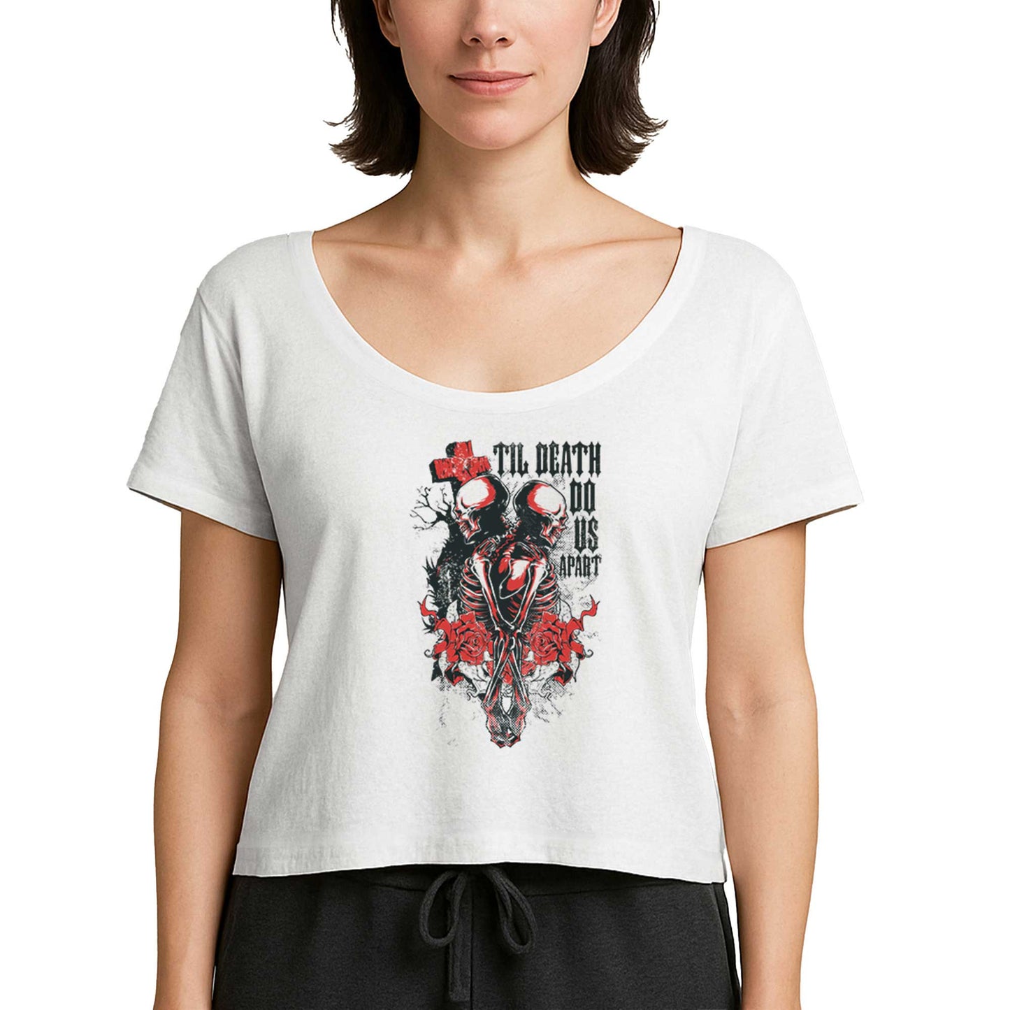 Red Death Skull Beyaz Kadın Tişört