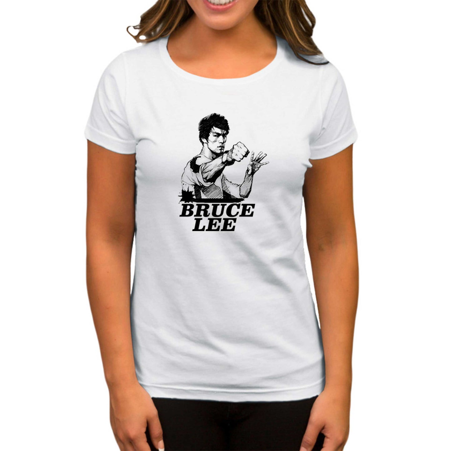 Bruce Lee Portre Beyaz Kadın Tişört