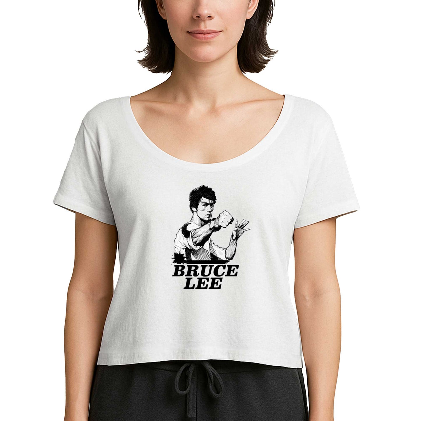 Bruce Lee Portre Beyaz Kadın Tişört