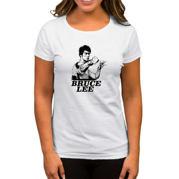 Bruce Lee Portre Beyaz Kadın Tişört