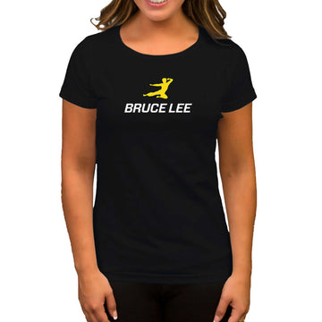 Bruce Lee Yellow Man Siyah Kadın Tişört