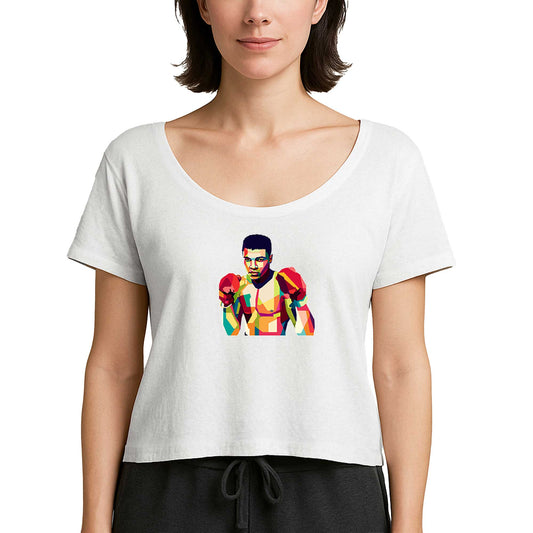 Muhammed Ali Mozaik Beyaz Kadın Tişört