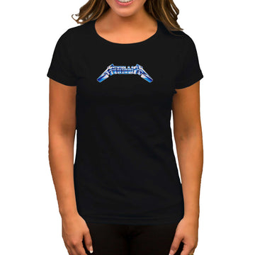 Metallica Logo Blue Siyah Kadın Tişört