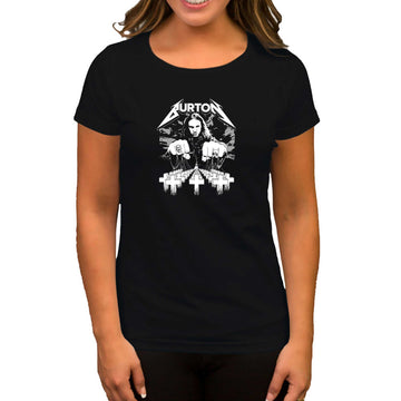 Metallica Cliff Burton Face Siyah Kadın Tişört