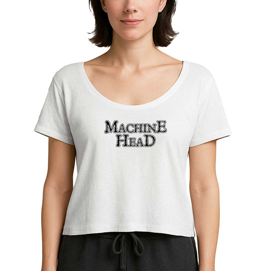 Machine Head Text Beyaz Kadın Tişört