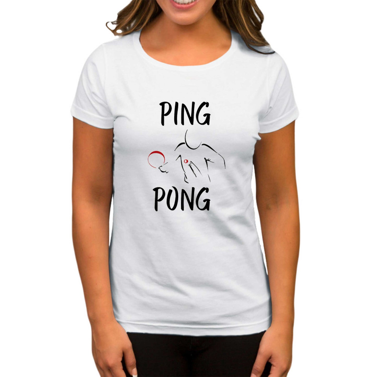 Ping Pong Actor Design Beyaz Kadın Tişört