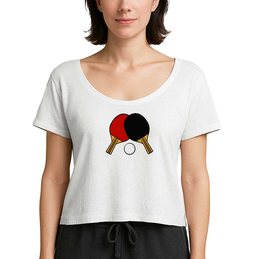 Ping Pong Rackets Colored Beyaz Kadın Tişört