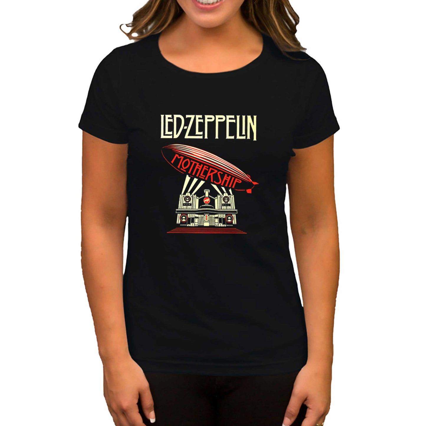 Led Zeppelin Mothership Siyah Kadın Tişört