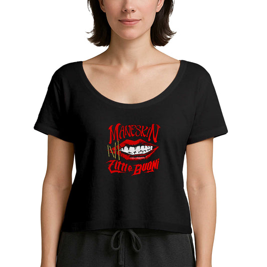 Maneskin Zitti E Buoni Siyah Kadın Tişört
