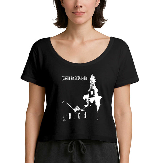 Burzum Burn Church Siyah Kadın Tişört