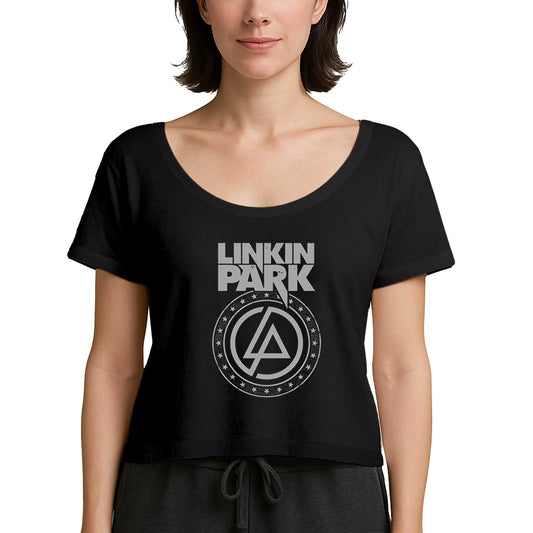 Linkin Park Logo ve Star Siyah Kadın Tişört