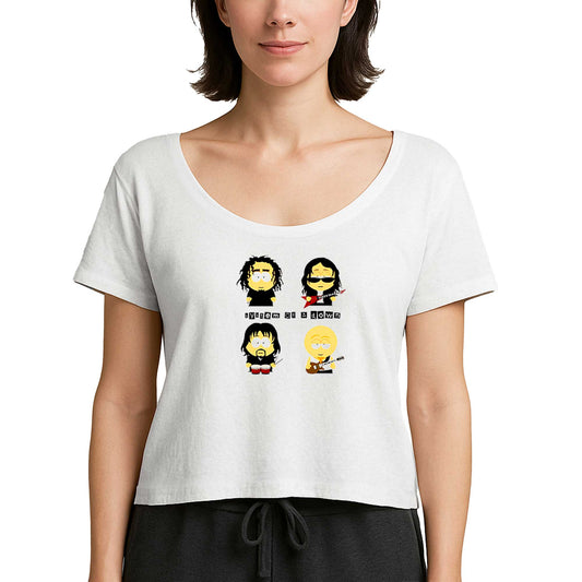 System of a Down Cartoon Beyaz Kadın Tişört