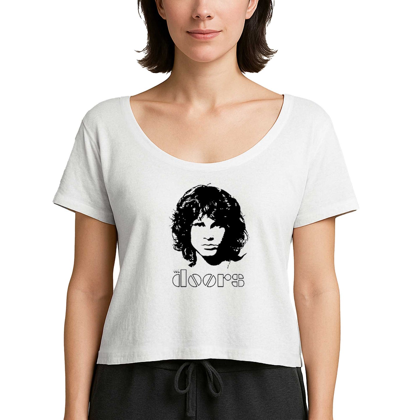 The Doors Jim Morrison Silhouette Beyaz Kadın Tişört