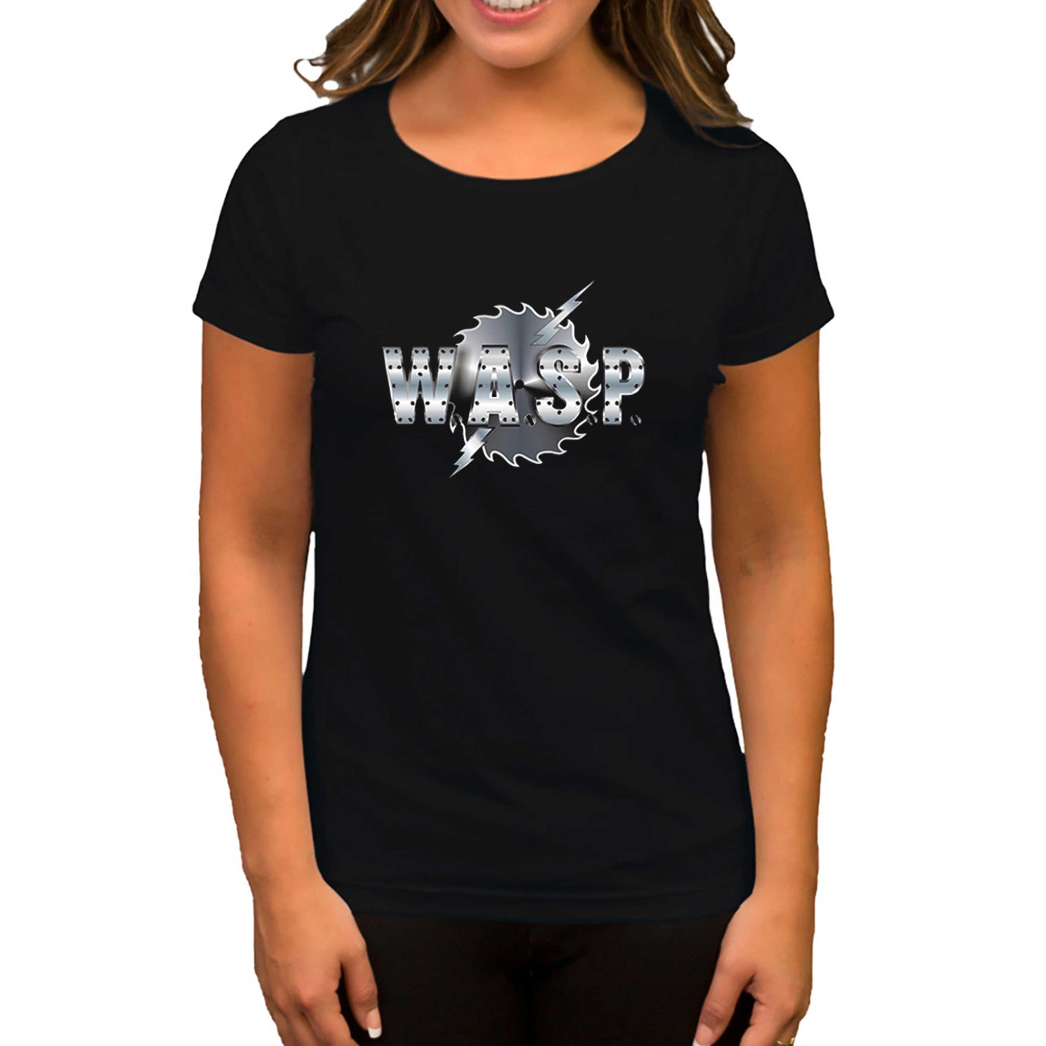 WASP Logo Siyah Kadın Tişört