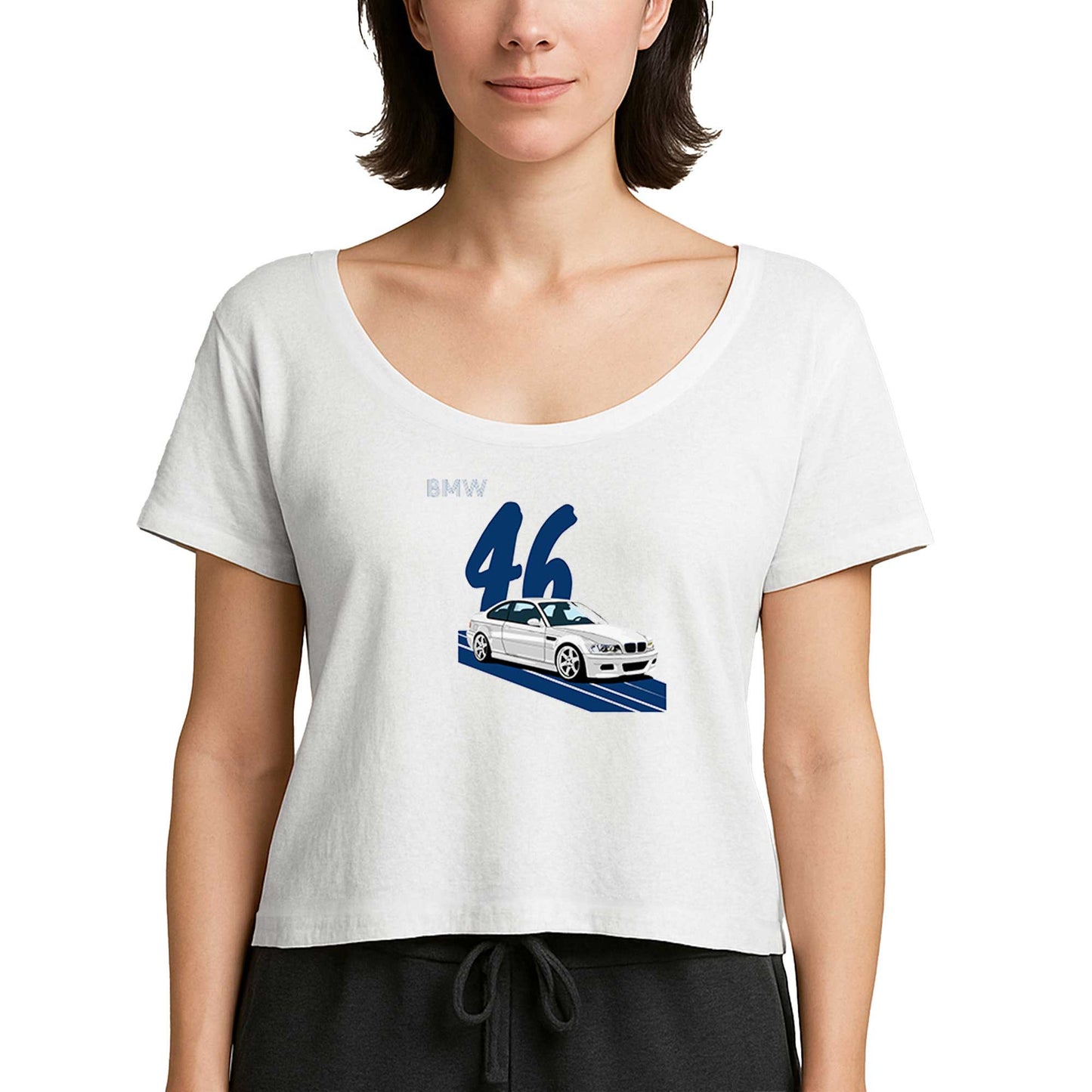 BMW E46 Tek Kapı Beyaz Kadın Tişört