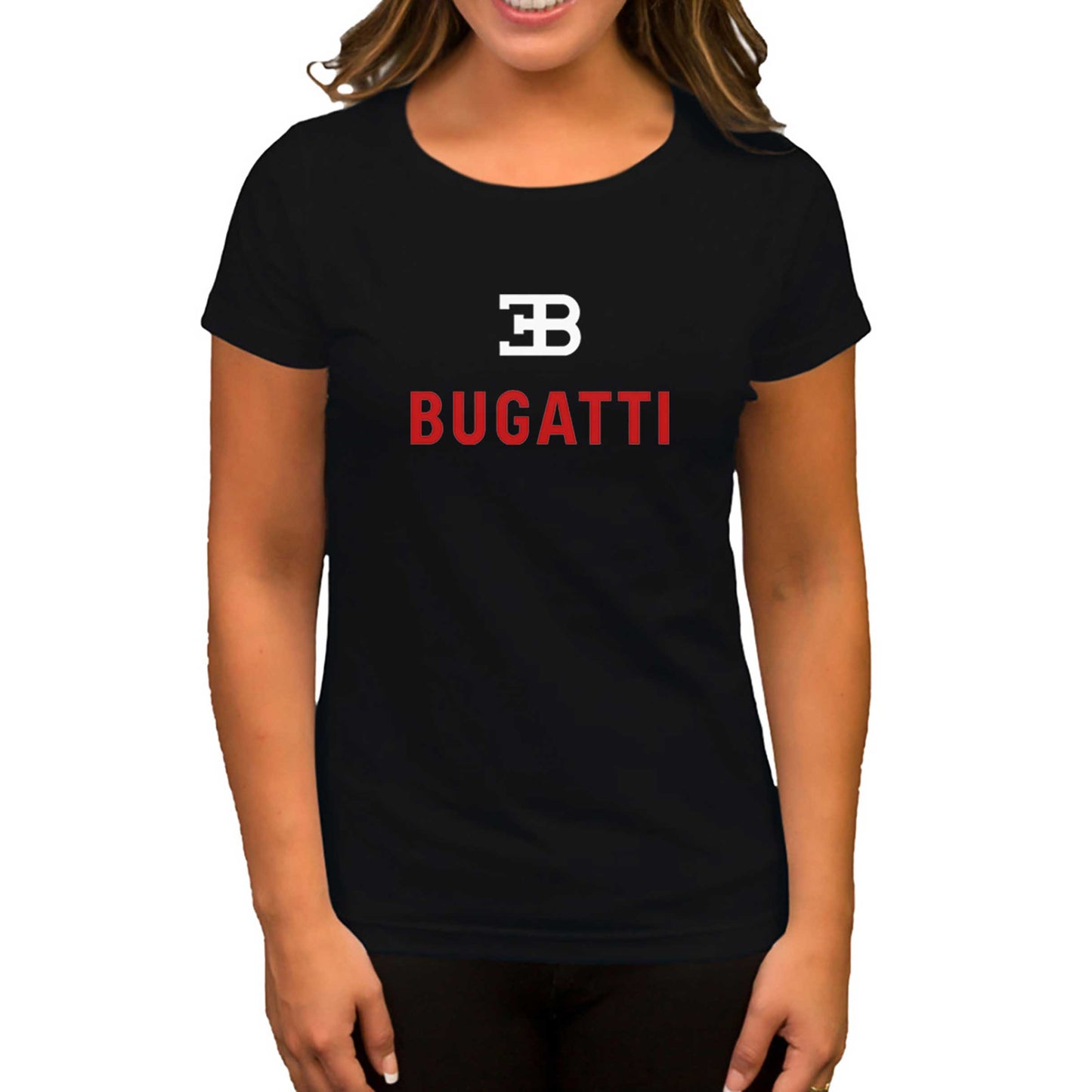 Bugatti Logo Siyah Kadın Tişört