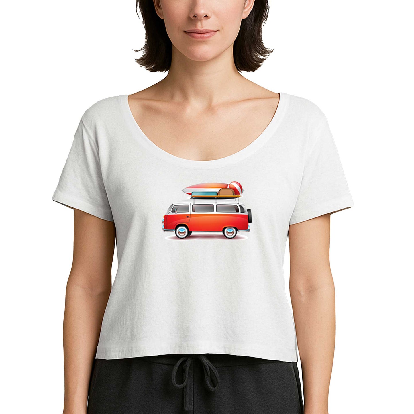 Volkswagen Karavan Holiday Beyaz Kadın Tişört