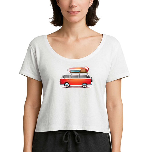 Volkswagen Karavan Holiday Beyaz Kadın Tişört