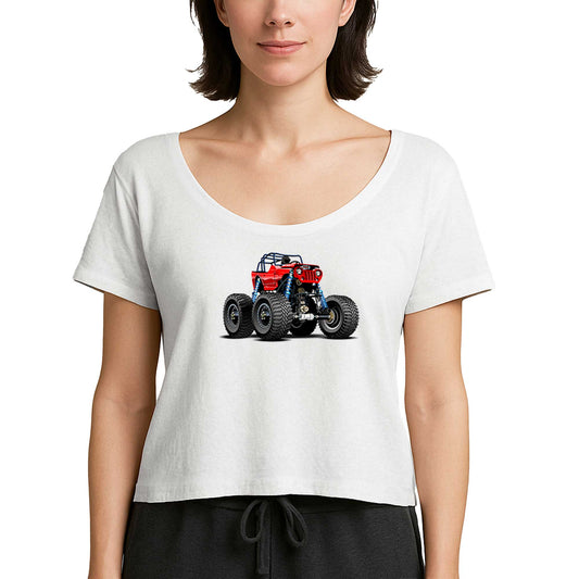 Jeep Canavar kamyon Beyaz Kadın Tişört