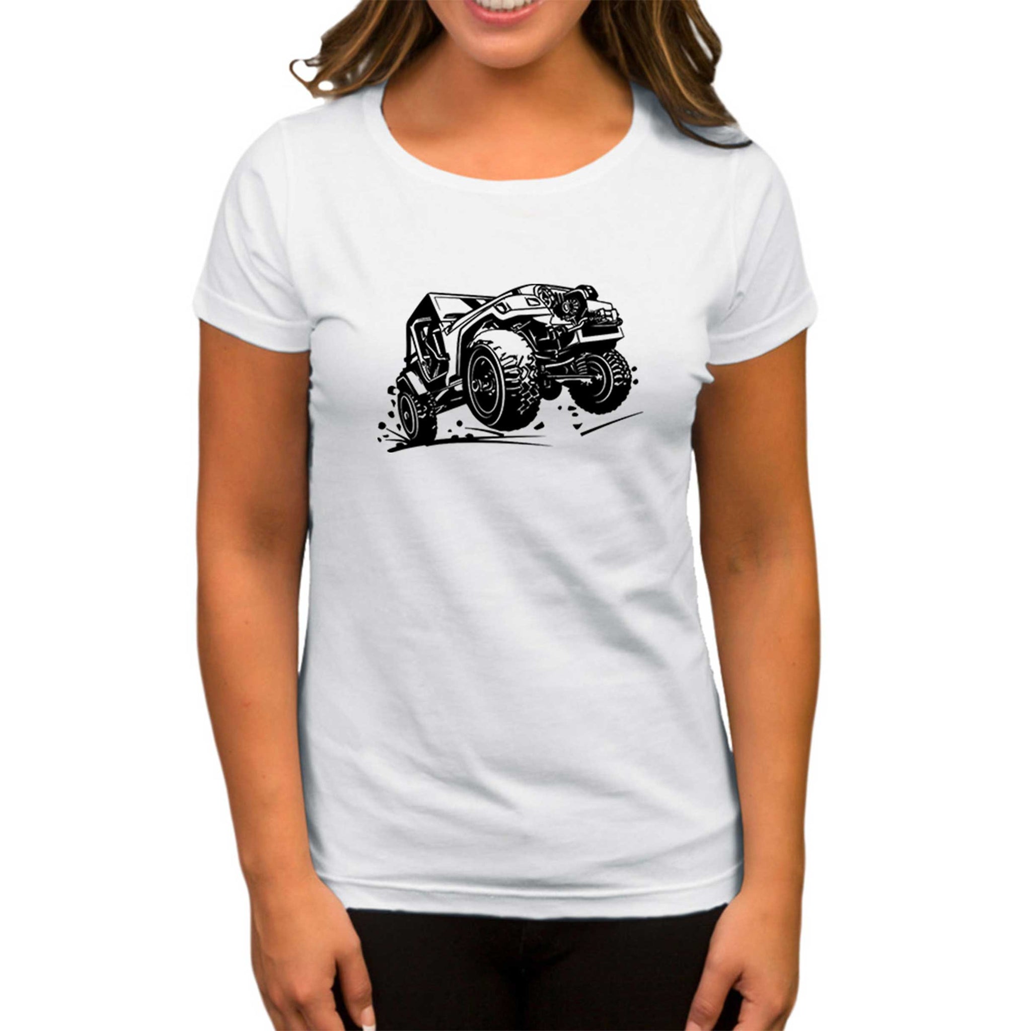 Jeep Off-Road Beyaz Kadın Tişört