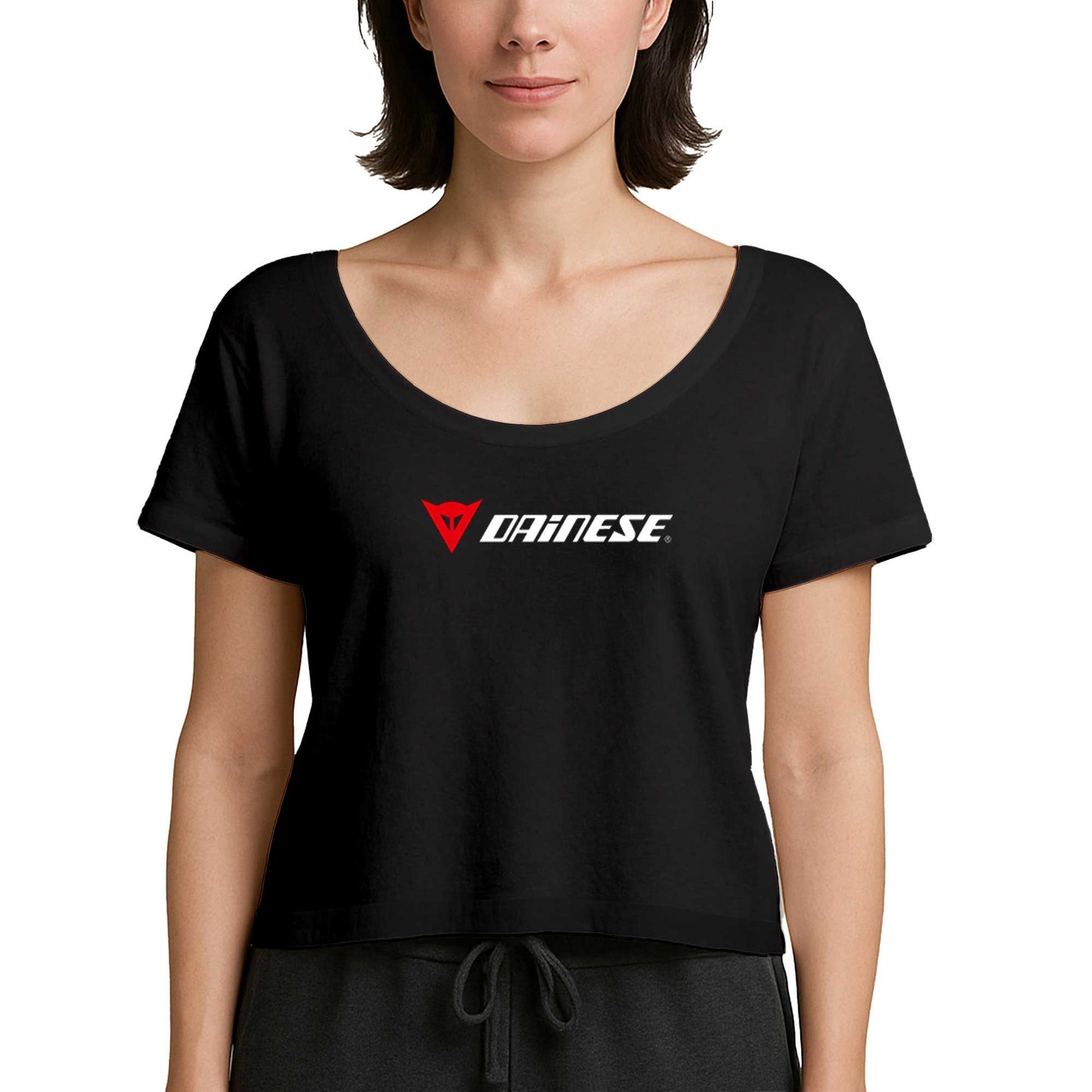 Dainese Logo Text Siyah Kadın Tişört