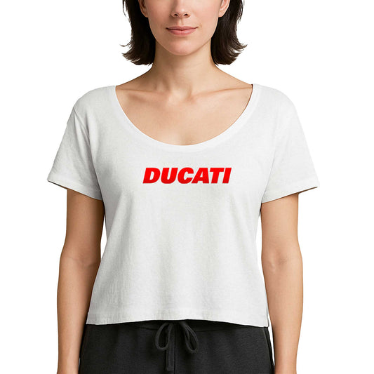 Ducati Red Logo Beyaz Kadın Tişört