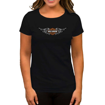 Harley Davidson Wings Siyah Kadın Tişört