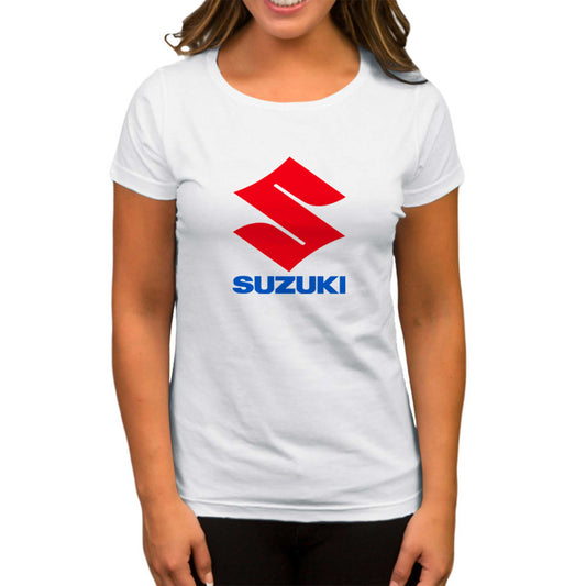 Suzuki Logo Text Beyaz Kadın Tişört