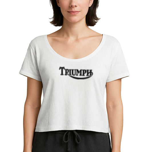 Triumph Motorcycles Logo Beyaz Kadın Tişört