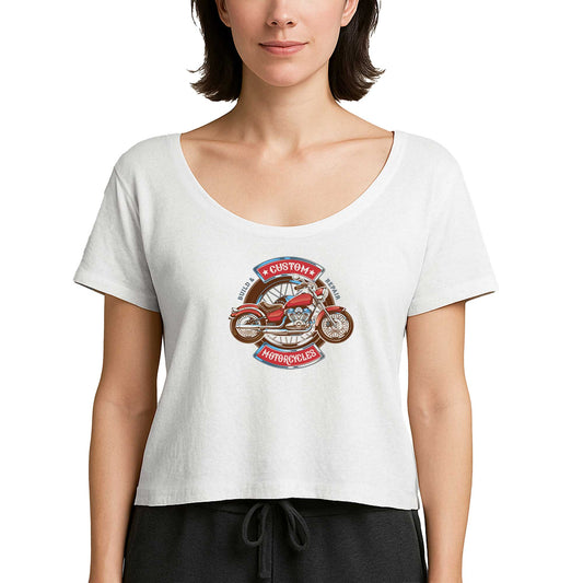 Custom motorcycle Beyaz Kadın Tişört