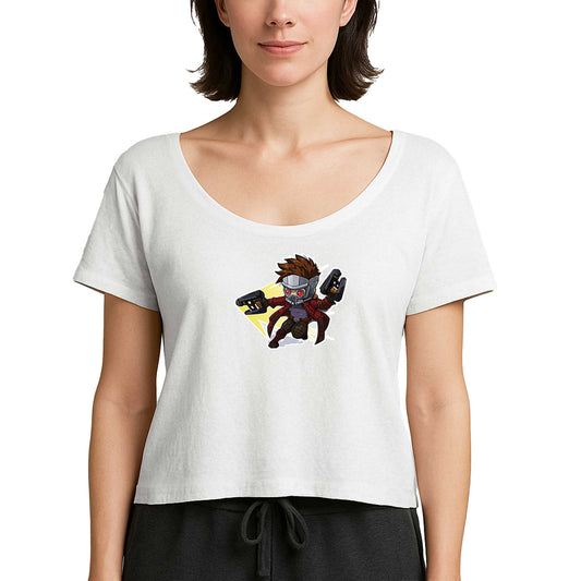 Galaksinin Koruyucuları Peter Quill Cartoon Beyaz Kadın Tişört