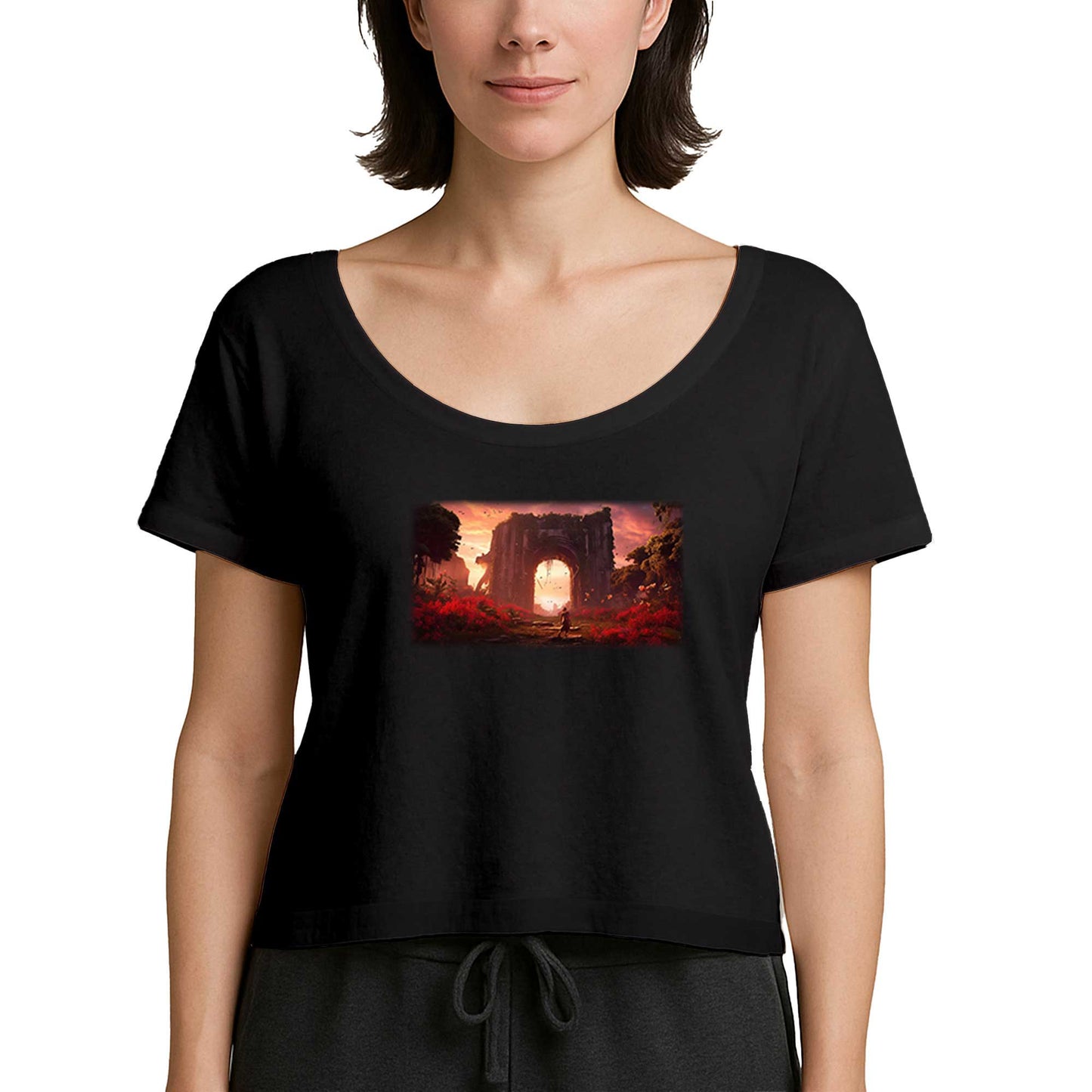 Arch of Jungle Siyah Kadın Tişört