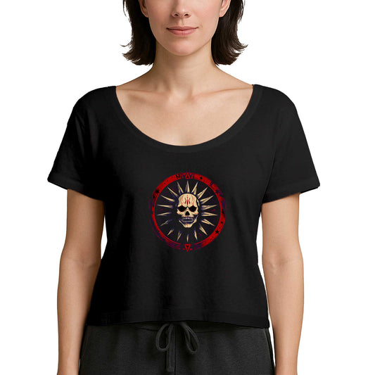 Astek Medallion Siyah Kadın Tişört