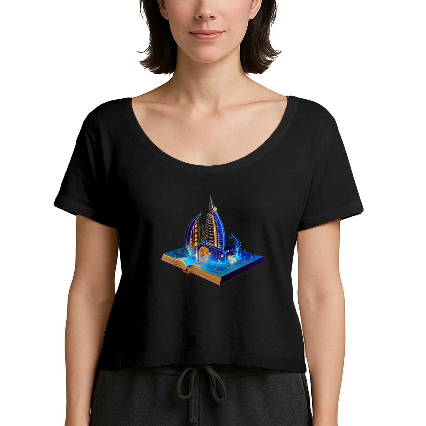 Burj Al Arab Dubai View Book Siyah Kadın Tişört