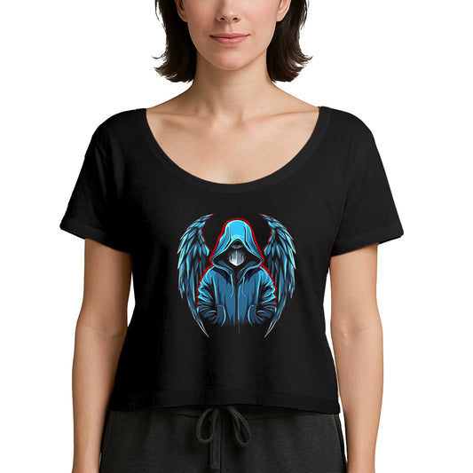 Depressed Angel Siyah Kadın Tişört