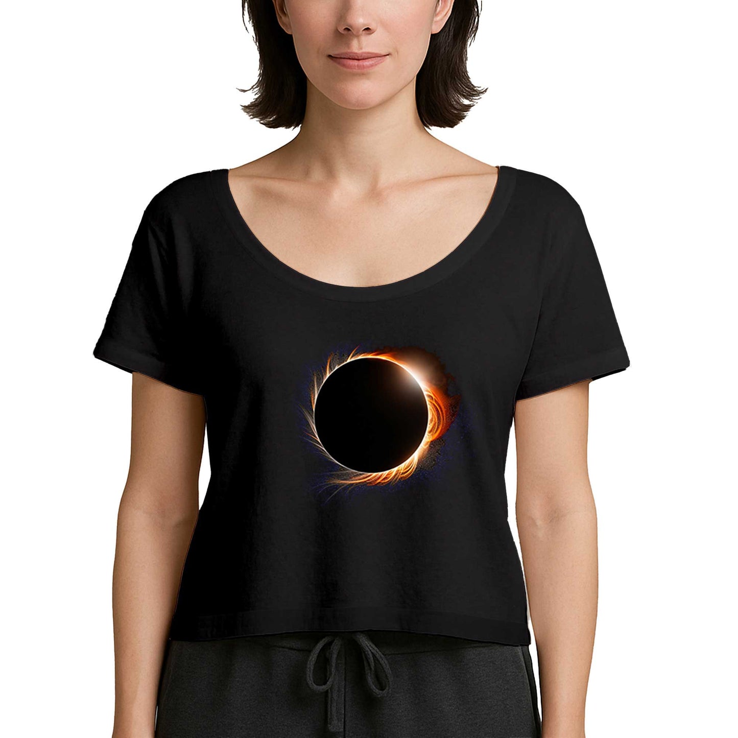 Solar Eclipse Siyah Kadın Tişört