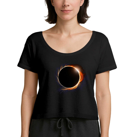 Solar Eclipse Siyah Kadın Tişört