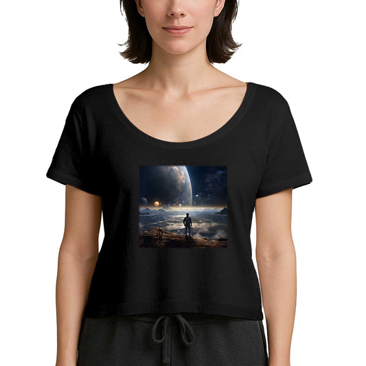 Space Museum Siyah Kadın Tişört