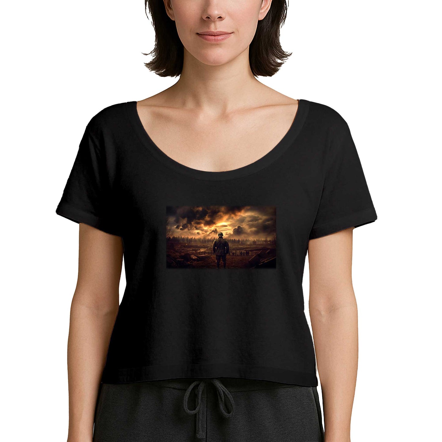 II. World War Soldier Siyah Kadın Tişört