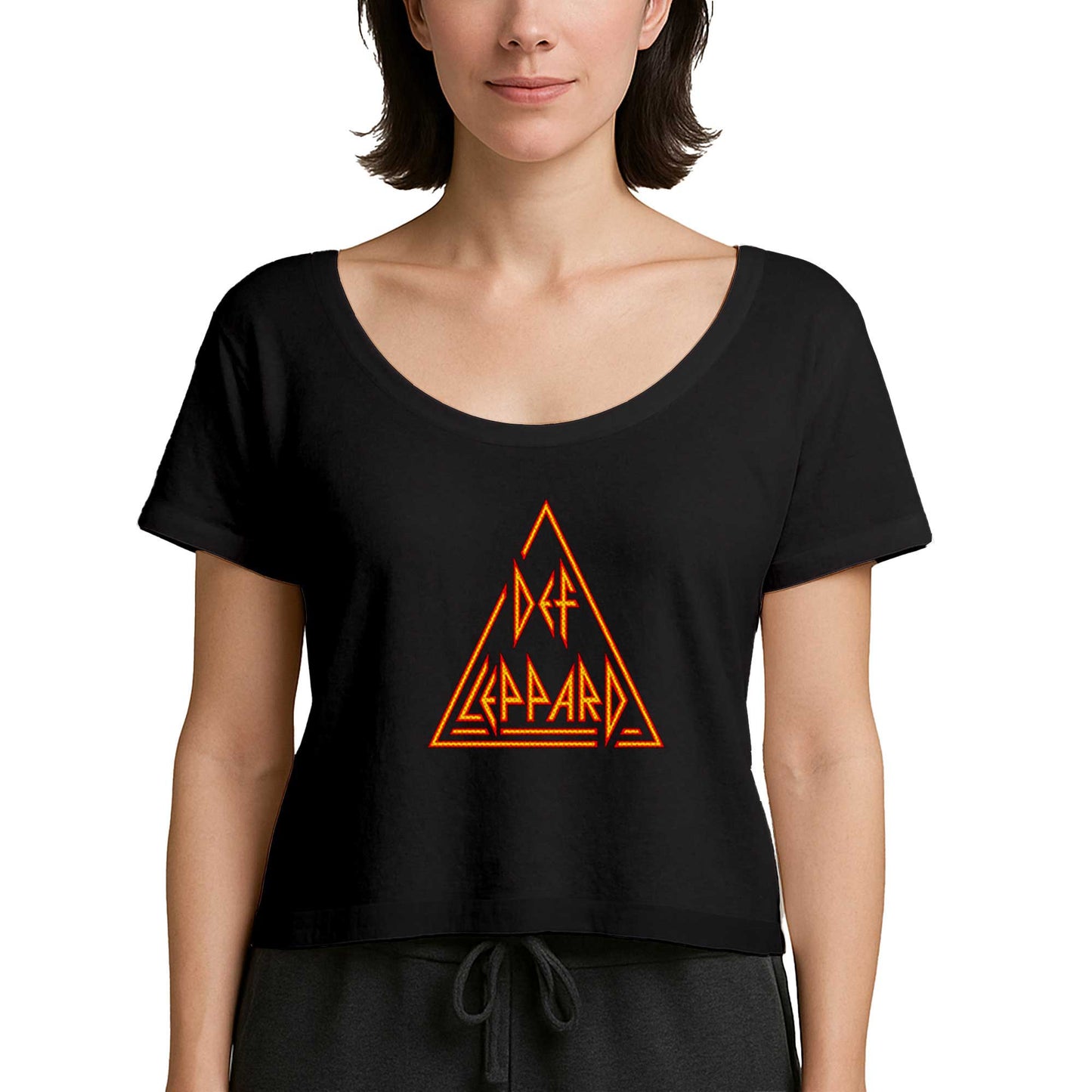 Def Leppard Logo 2 Siyah Kadın Tişört