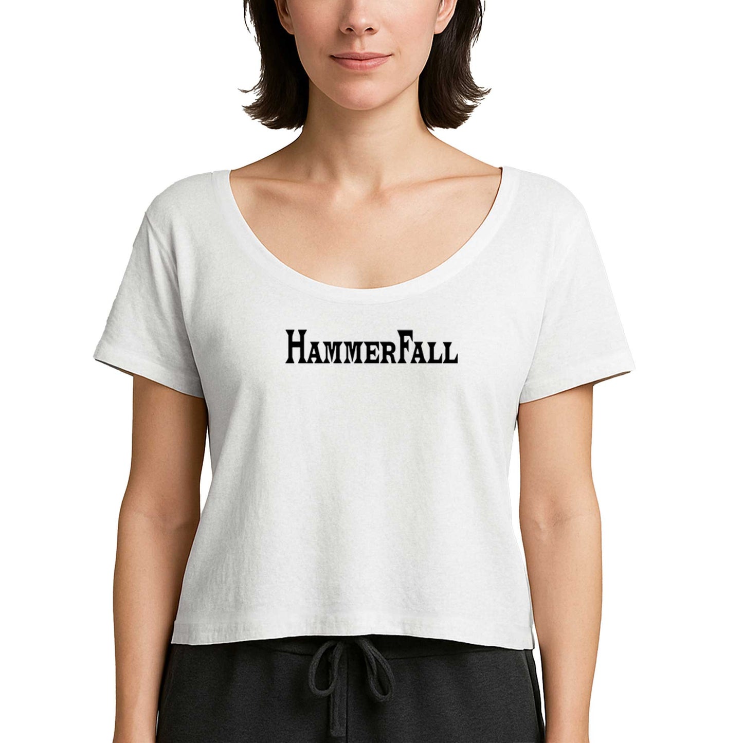 Hammerfall Text Beyaz Kadın Tişört