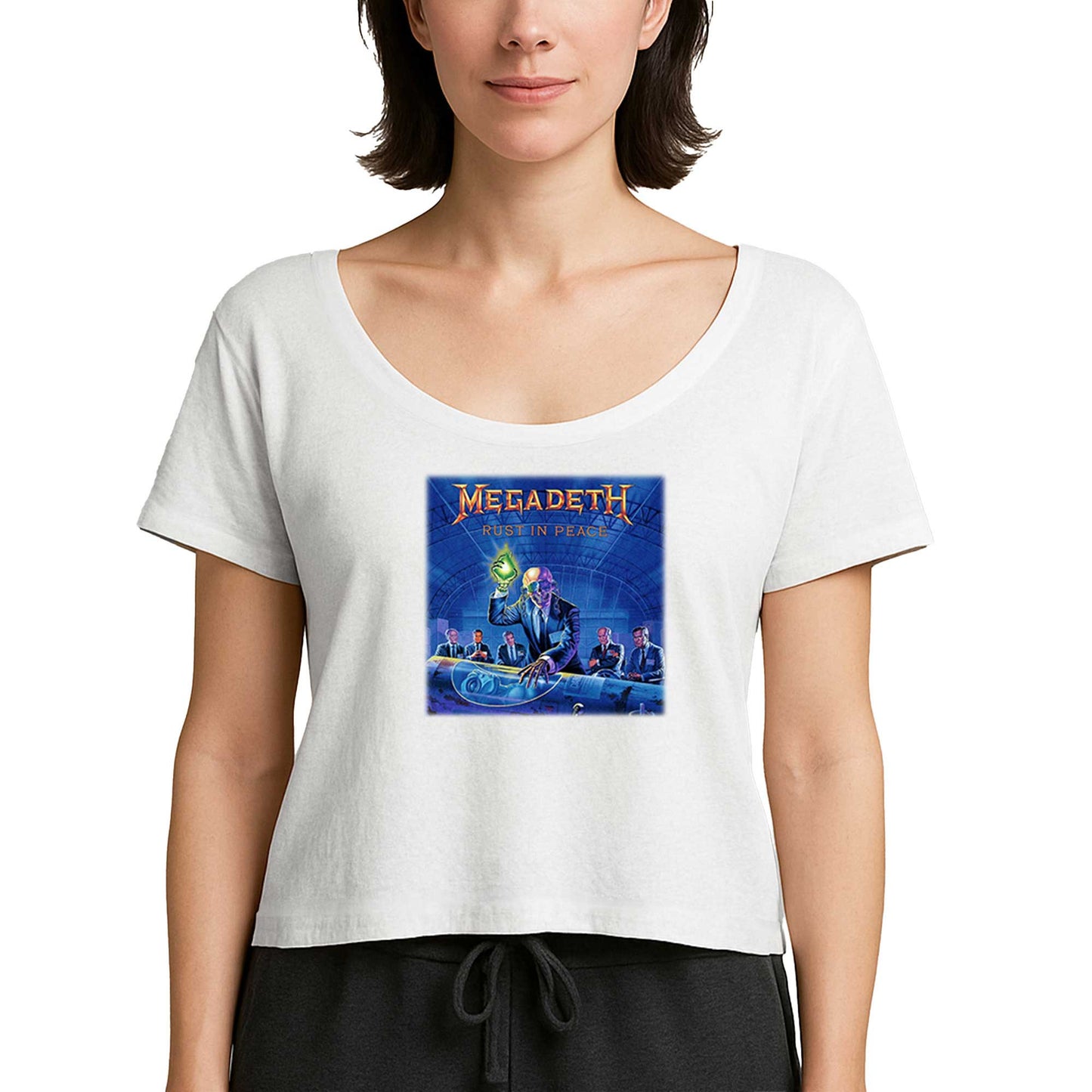 Megadeth Rust in Peace Beyaz Kadın Tişört