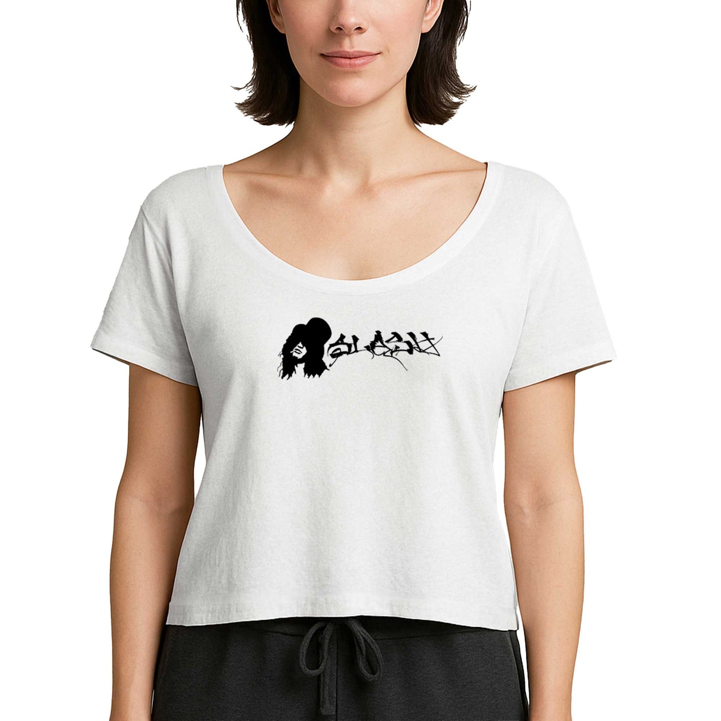 Slash Portre Logo Beyaz Kadın Tişört