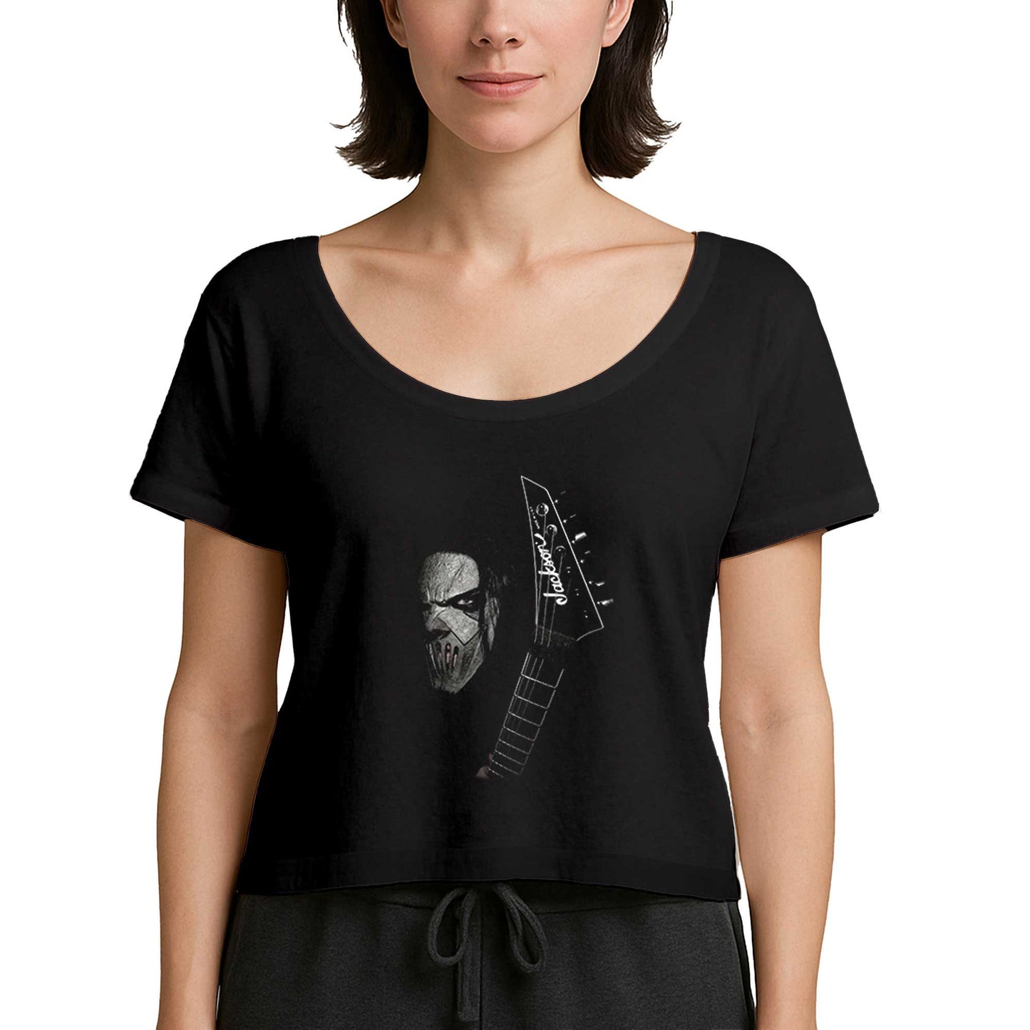 Slipknot Mick Thomson Guitar Siyah Kadın Tişört