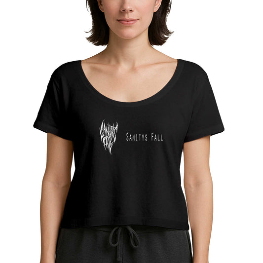 Sanitys Fall Text Siyah Kadın Tişört