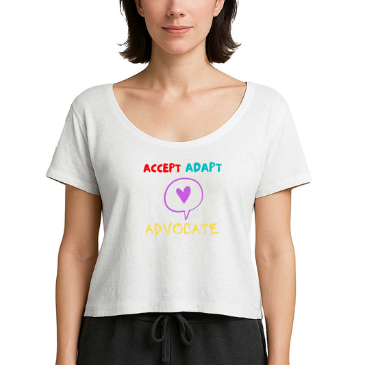 Accept Adapt Advocate Beyaz Kadın Tişört